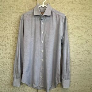 Gitman Bros Tailored Fit Men's Classic Blue Gingham Button Up Shirt Sz 16 35 USA